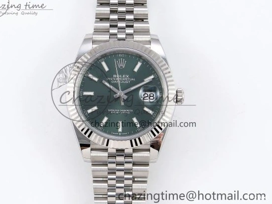 MiroTime 0305 TopPick DateJust 41 126334 C+F 1:1 Best Edition 904L Steel Green Dial on SS Jubilee Bracelet VR 1392
